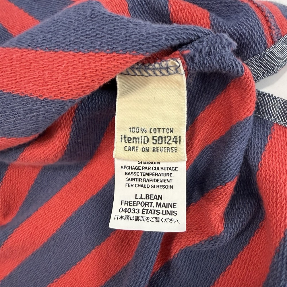 LL Bean Blue Red Striped Long Sleeve Cotton Rugby Pullover‎ Size MEDIUM - Picture 12 of 12